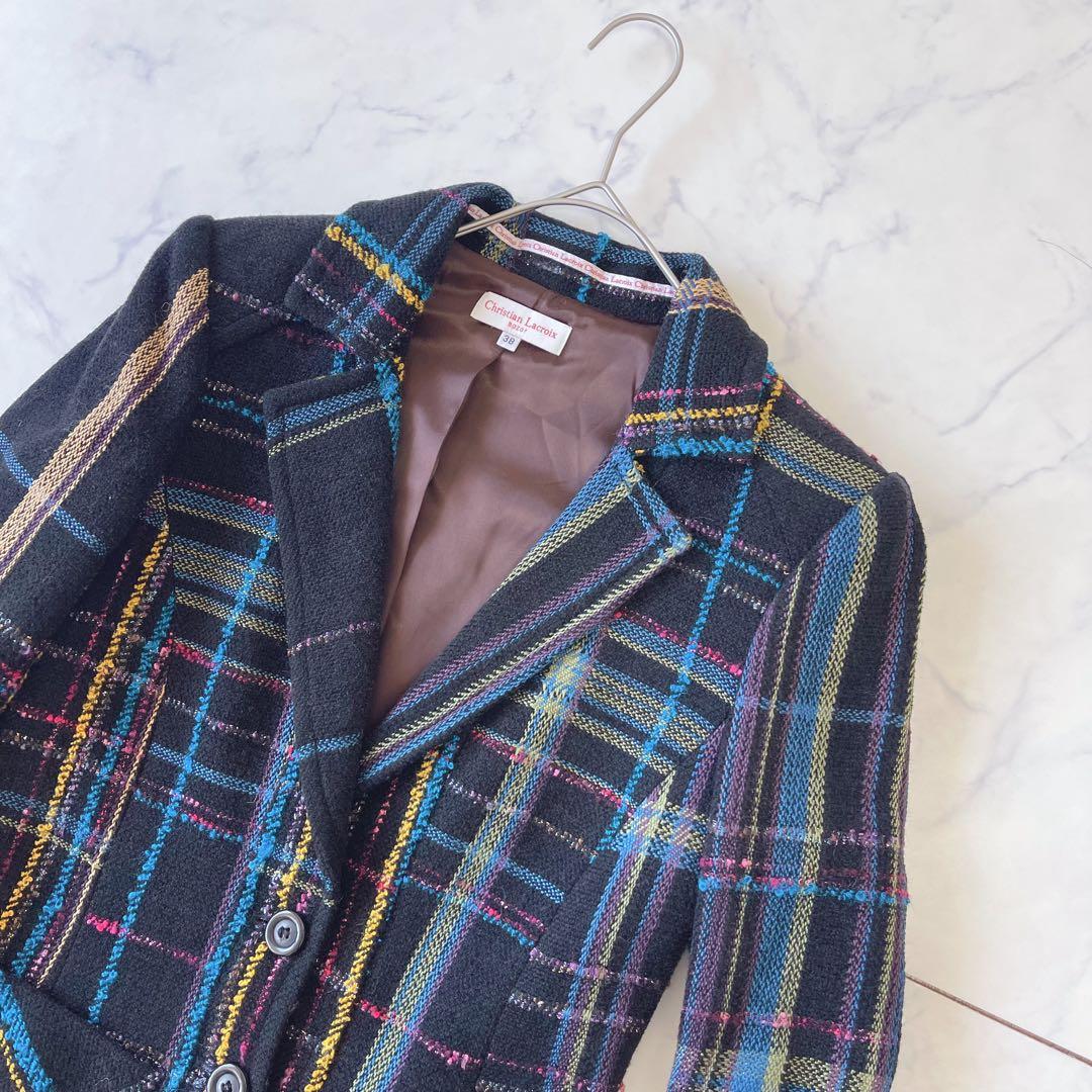 Yukka【未使用級】クリスチャンラクロワ ラメ テーラードジャケット