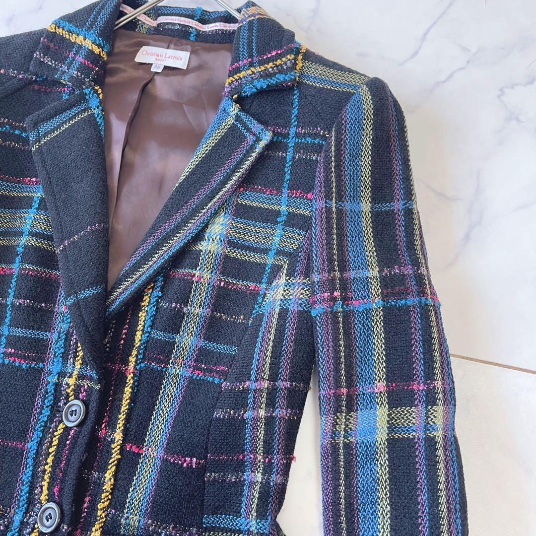 Yukka【未使用級】クリスチャンラクロワ ラメ テーラードジャケット