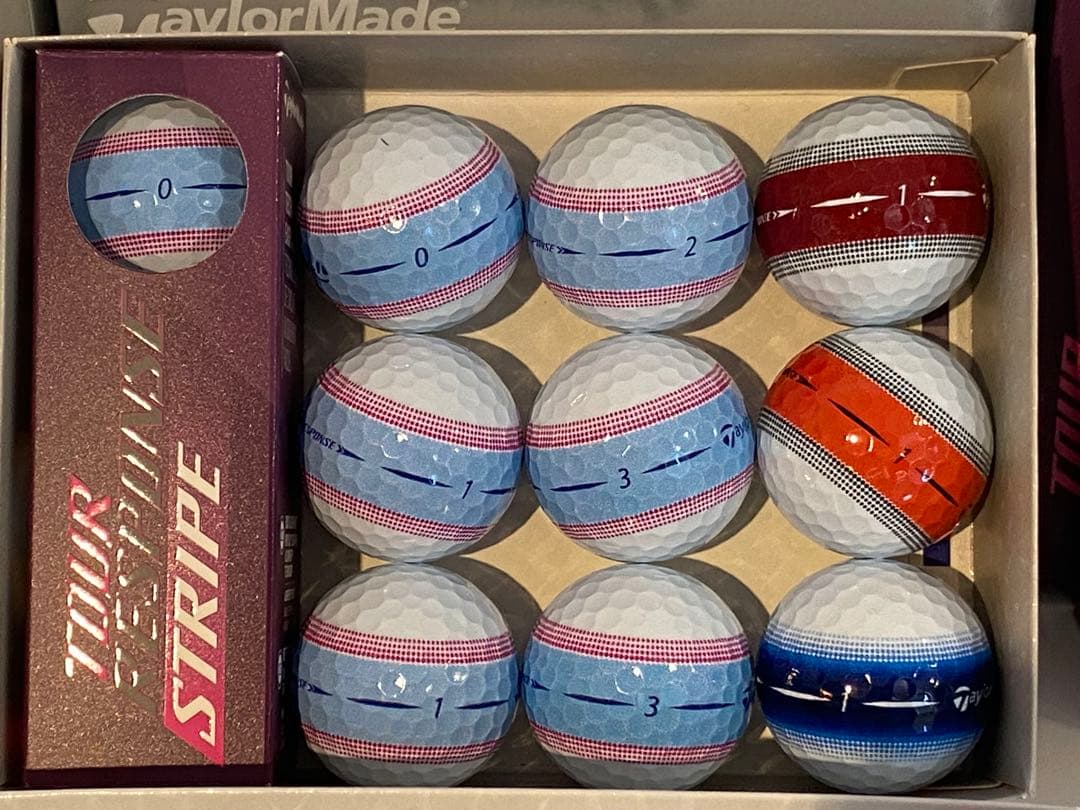 新品 テーラーメイド ツアーレスポンス ストライプ ゴルフボール 34個