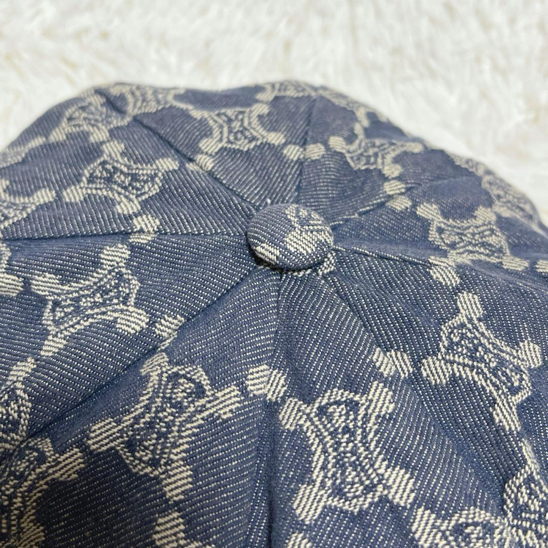 【稀少 ヴィンテージ】CELINE キャスケット M マカダム デニム スタッズ