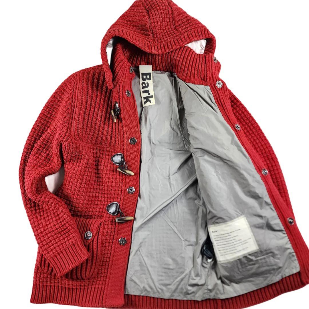 【 希少カラー 】 バーク　ダッフルコート　ニット　ワインレッド　Lサイズ
