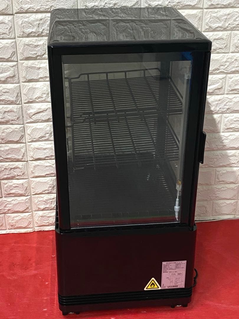 面ガラス 冷蔵ショーケース 卓上型 63L ブラック R4G-63SLB