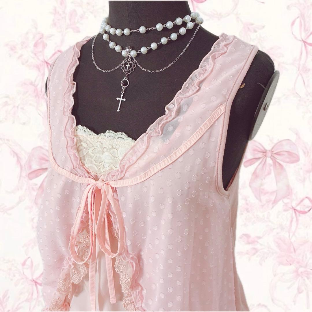 y2k axes femme ドット シフォン ウィッシュコア バレエコア