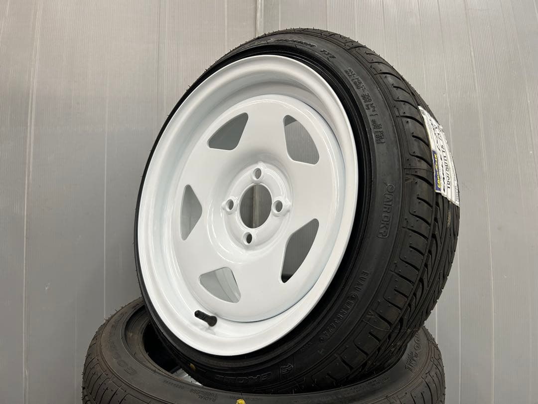 送料込★気合の7J+30★新品グッドイヤー165/50R15★JDM・車高短
