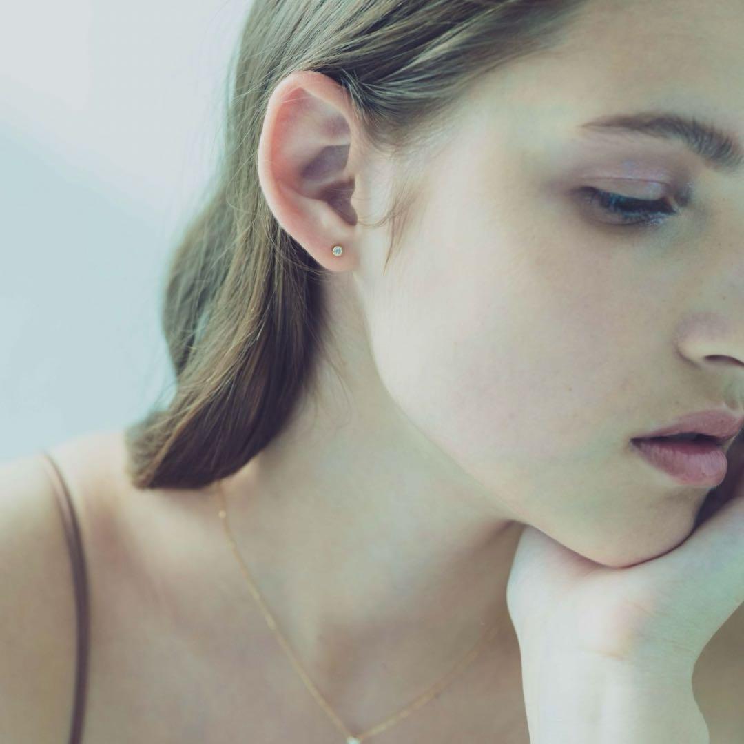 K18 ダイヤモンド 0.1ct ピアス「ブライト」　※片方