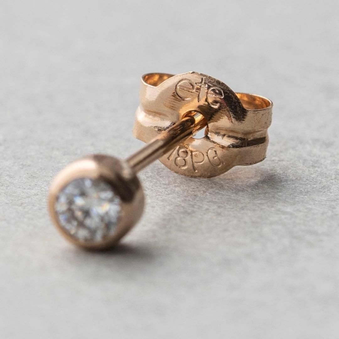 K18 ダイヤモンド 0.1ct ピアス「ブライト」　※片方