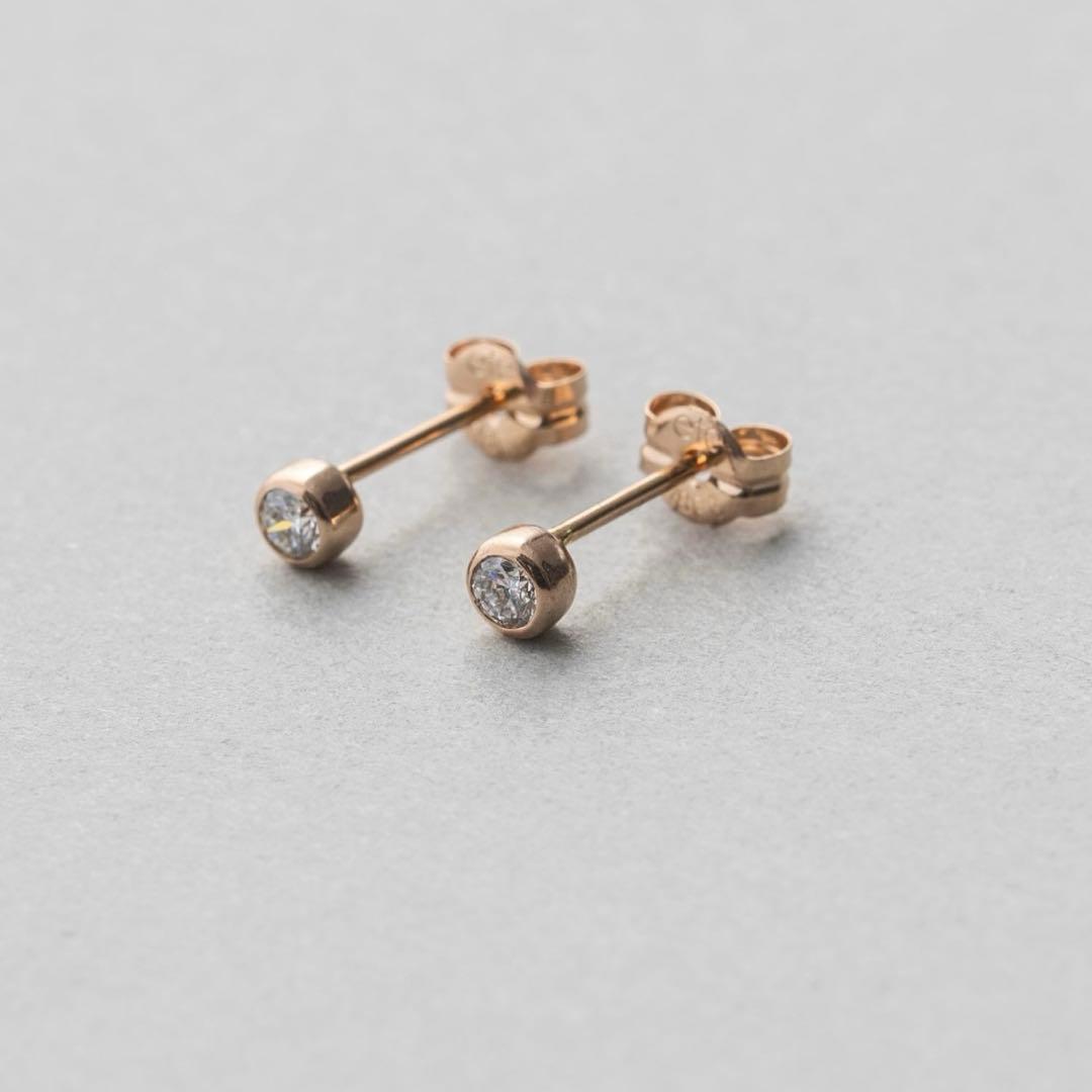K18 ダイヤモンド 0.1ct ピアス「ブライト」　※片方