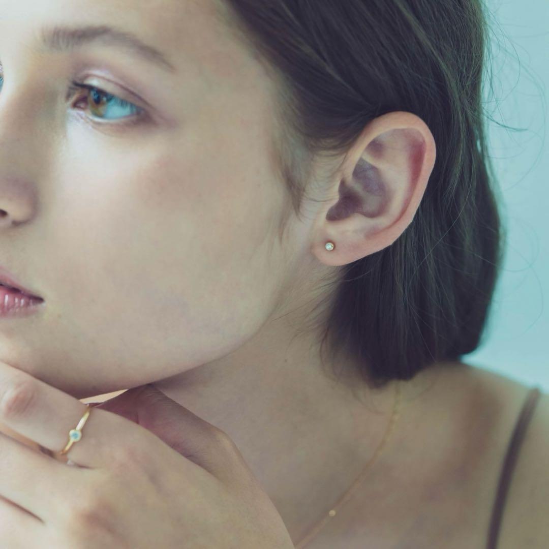 K18 ダイヤモンド 0.1ct ピアス「ブライト」　※片方