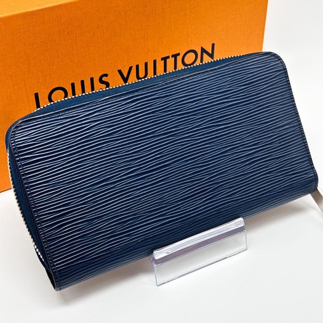 ルイヴィトン エピ ジッピーウォレット ラウンドジップ 青 ブルー シルバー