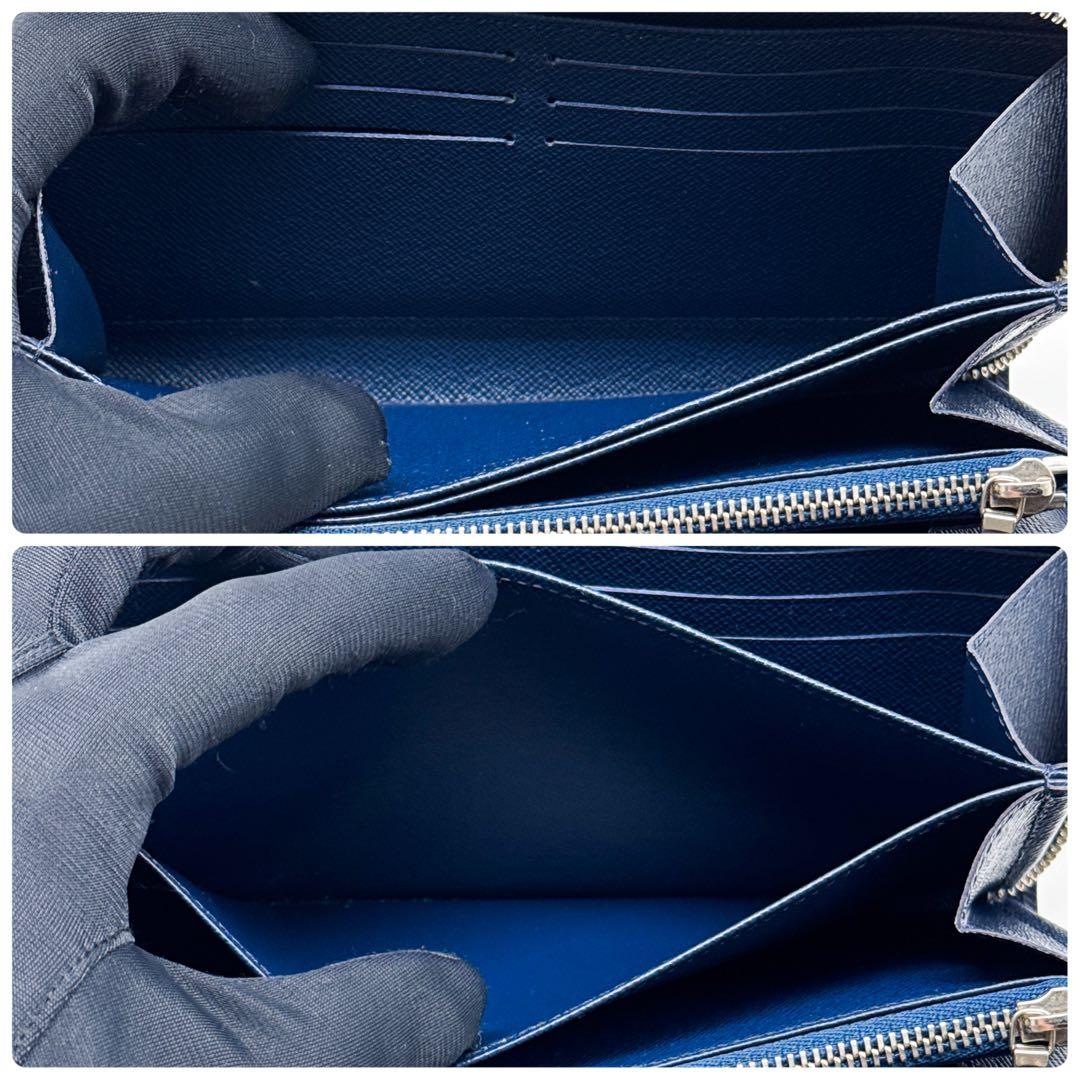 ルイヴィトン エピ ジッピーウォレット ラウンドジップ 青 ブルー シルバー