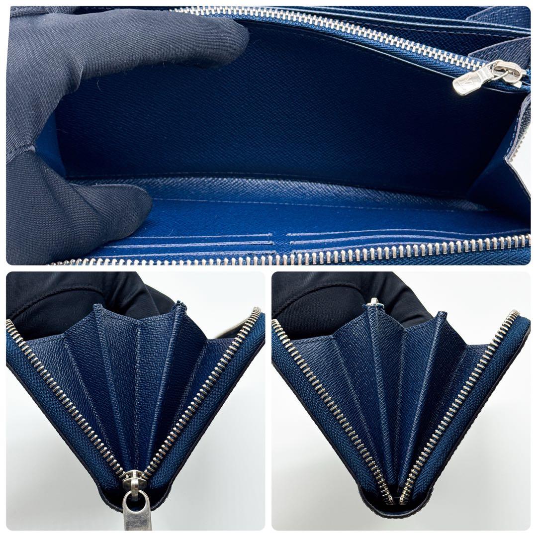 ルイヴィトン エピ ジッピーウォレット ラウンドジップ 青 ブルー シルバー