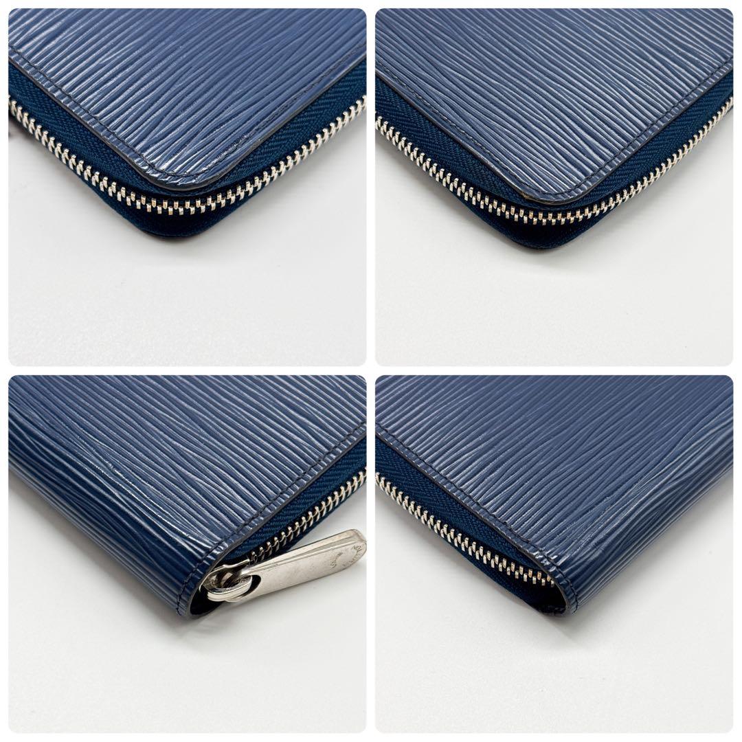 ルイヴィトン エピ ジッピーウォレット ラウンドジップ 青 ブルー シルバー