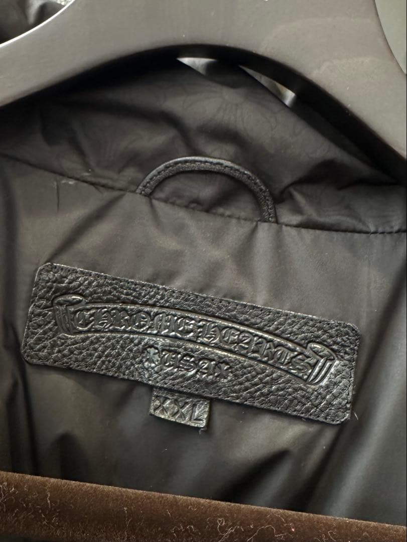 Hal847 極美品 クロムハーツ ブラック キルティングダウンベスト