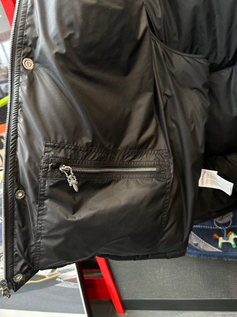 Hal847 極美品 クロムハーツ ブラック キルティングダウンベスト