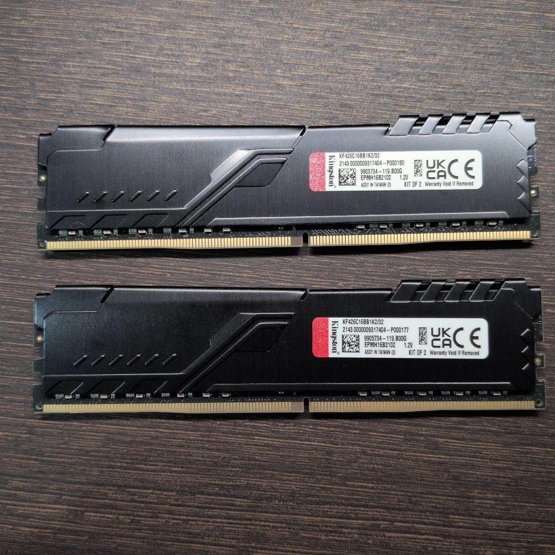 KINGSTON FURY BEAST 16GB×2枚 DDR4 2666MHz