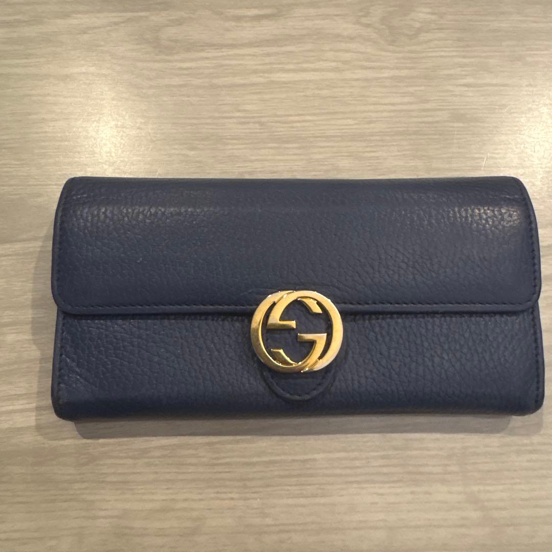 GUCCI 長財布　ブルー