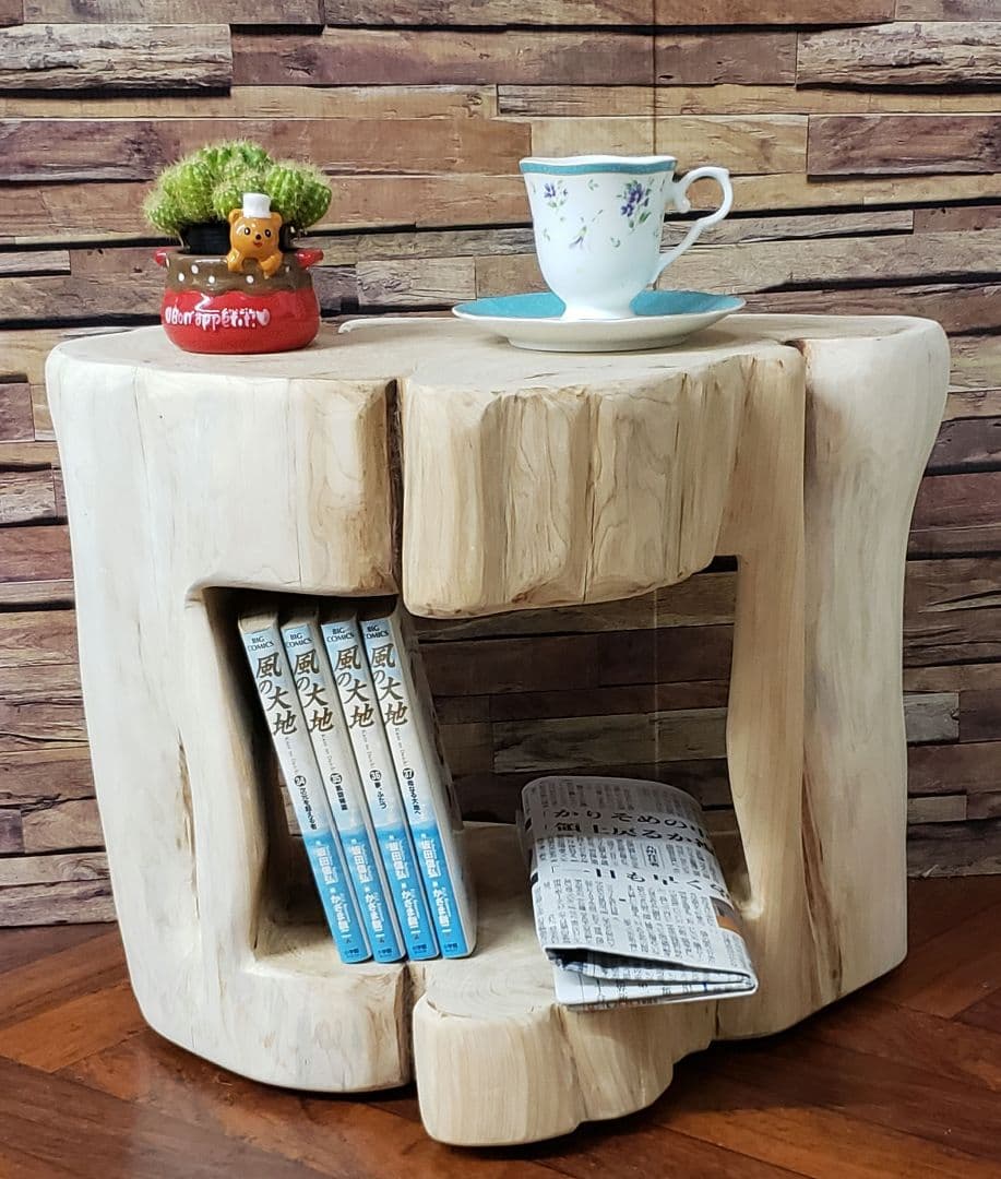 貝塚息吹丸太サイドテーブル 丸太椅子