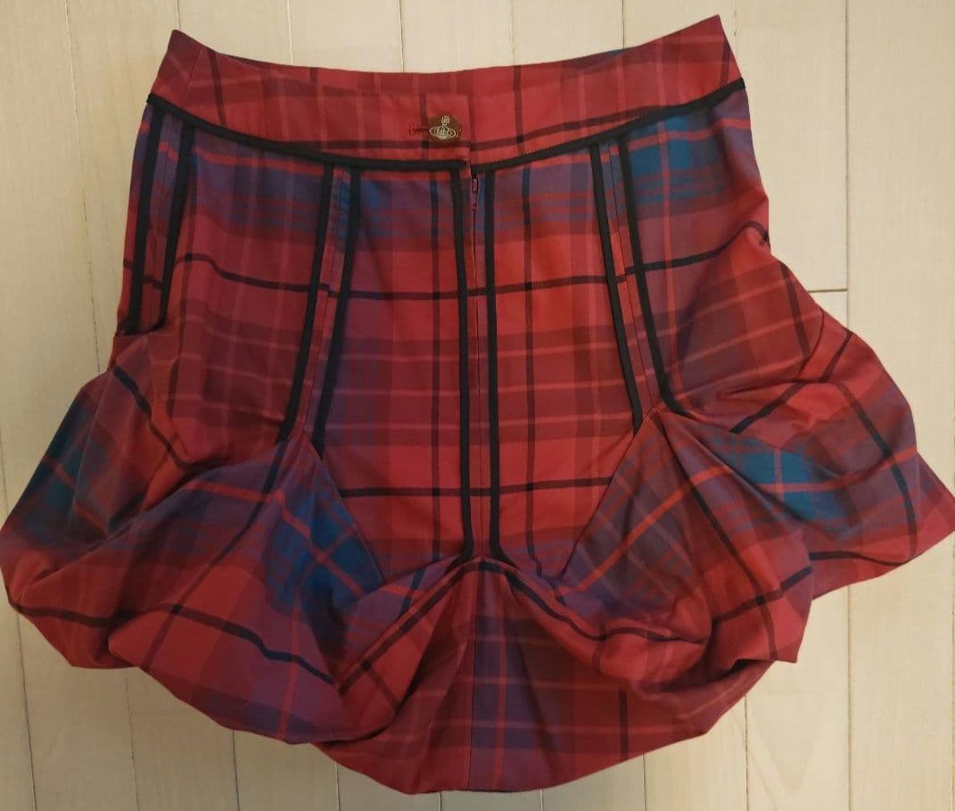 美品！ヴィヴィアンウエストウッド　レッドレーベル　立体チェックスカート　変形可能