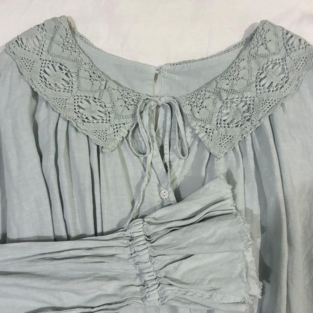 ネストローブ　レースカラー2wayスモックワンピース