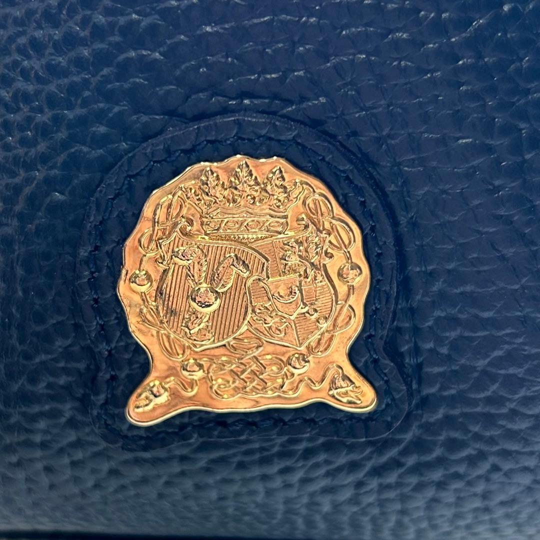 【✨美品✨】A.D.M.J ネイビー　 レザー ミニ ハンドバッグ