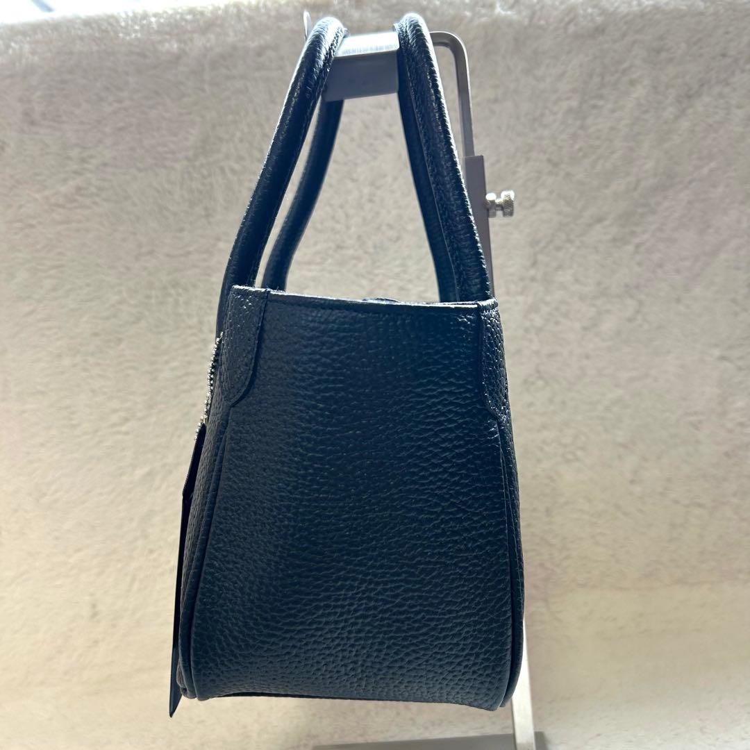 【✨美品✨】A.D.M.J ネイビー　 レザー ミニ ハンドバッグ