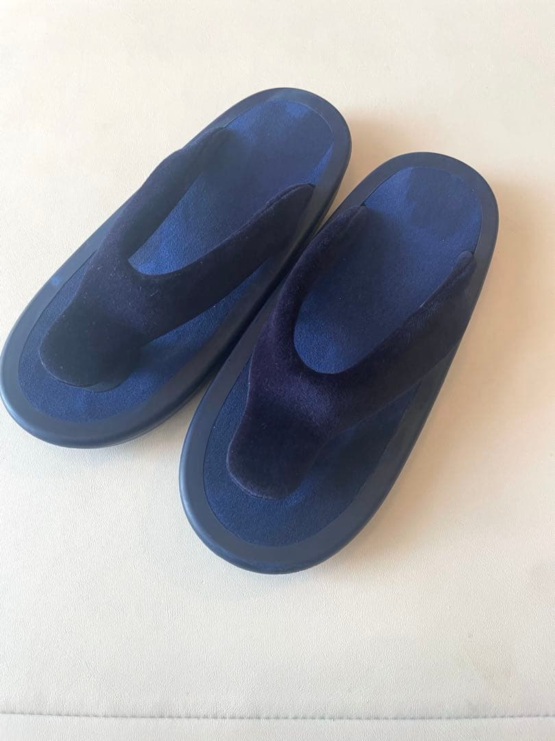 値下げ 美品 JOJO サンダル 別珍 ネイビー