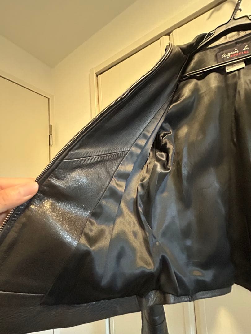 アニエスベー　シングルライダースジャケット