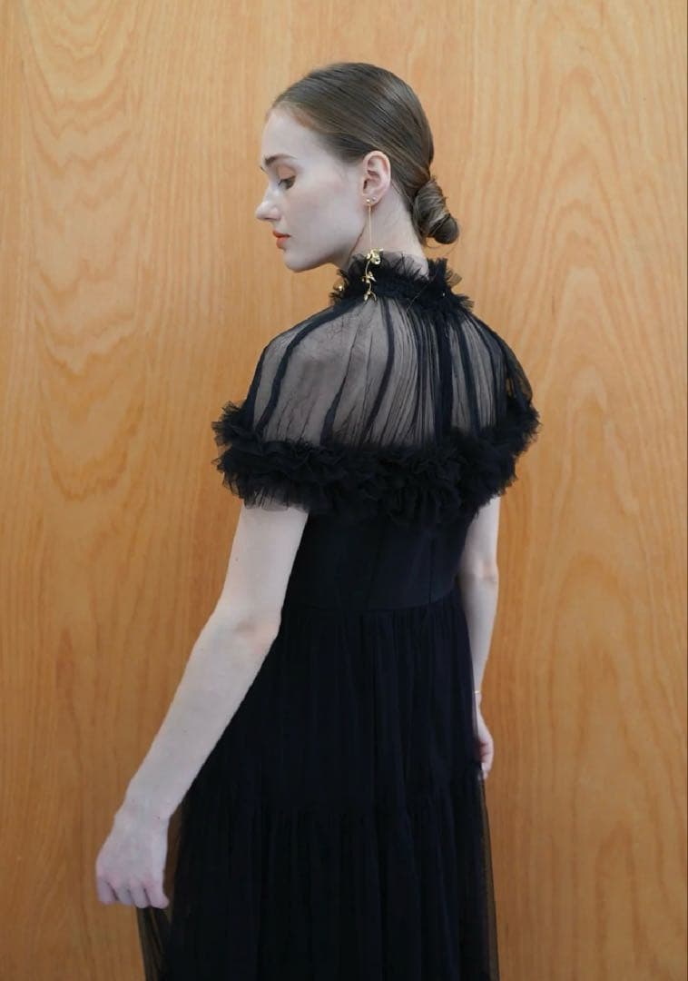 Acka. sheer shoulder dress【size1】