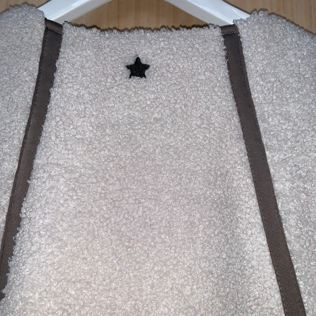 ayane どんなインナーでも決るノーカラー　裏キルト　体型カバー　ボアブルゾン