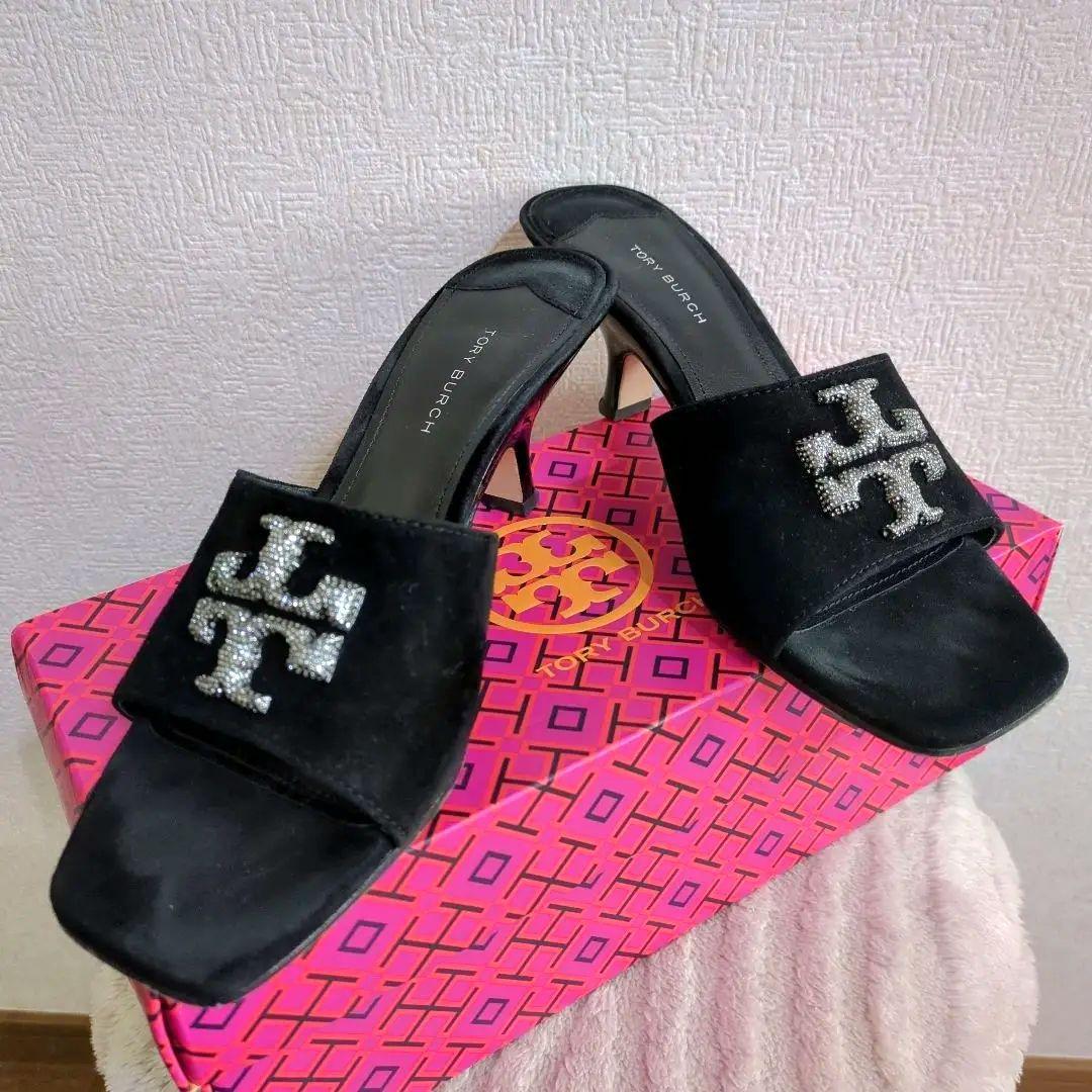 Tory Burch ミュール サンダル スエード 黒 サイズ7