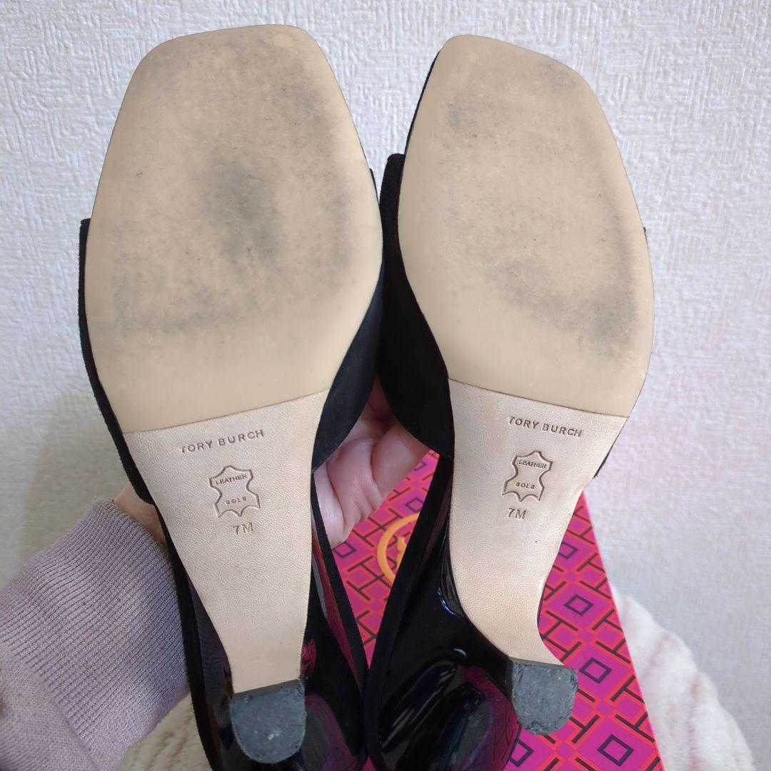 Tory Burch ミュール サンダル スエード 黒 サイズ7