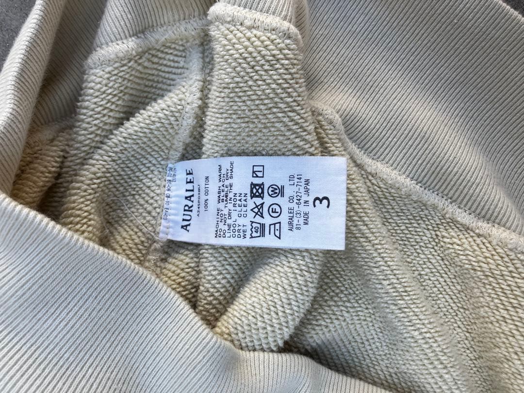 Auralee SWEAT HEAVY BD SWEAT P/O サイズ3