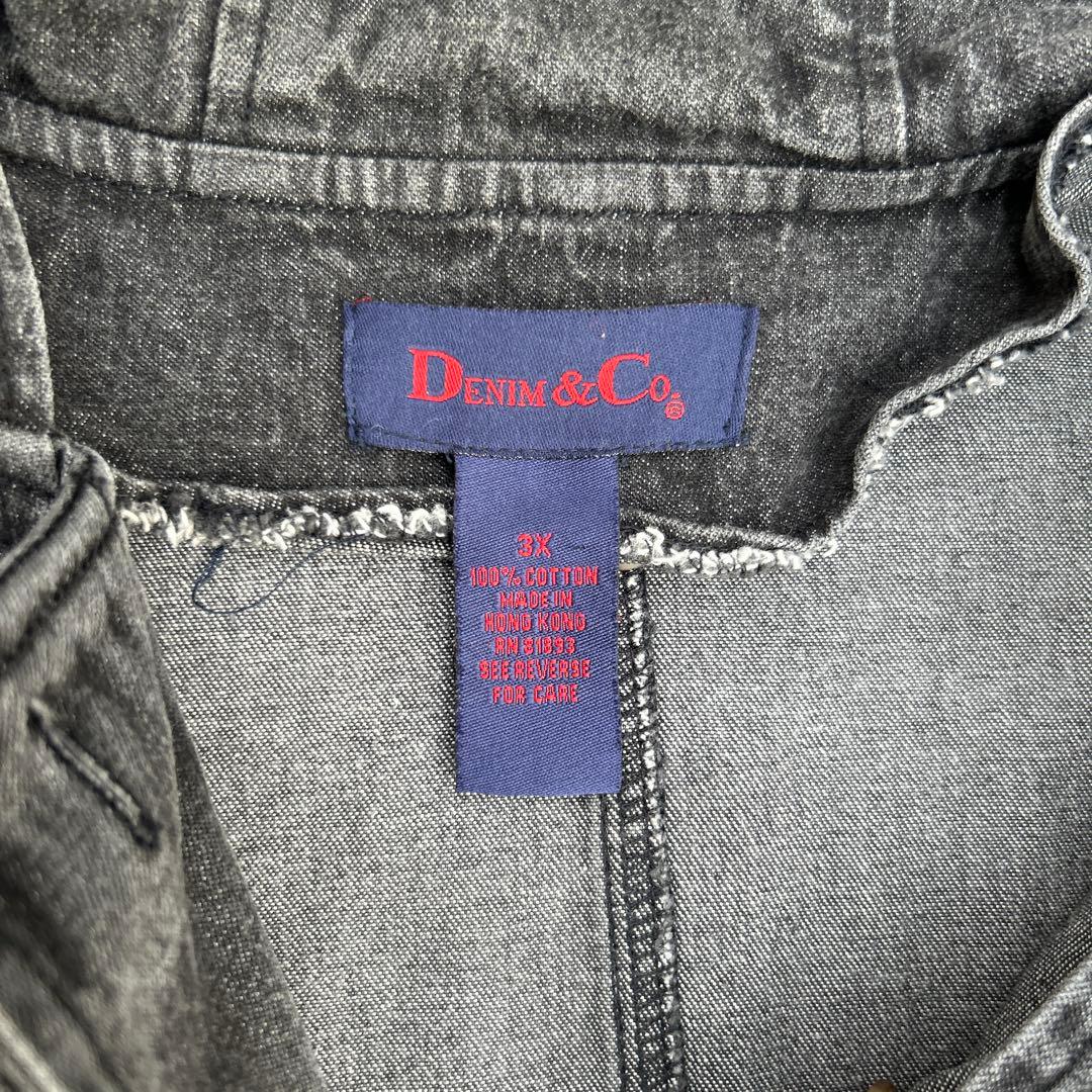 90s ダッフルコート ブラックデニム \"Denim&CO\" アメカジ