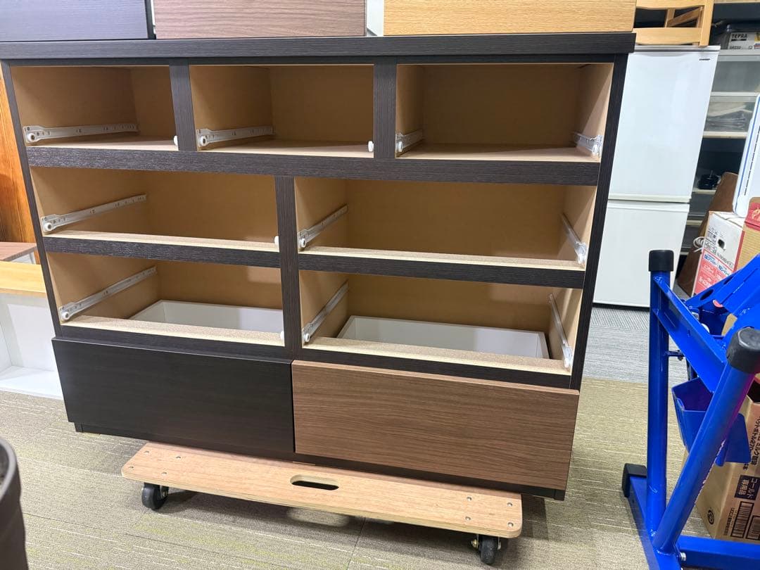 【超美品】【洗浄消毒作業済】ニトリ　ローチェスト(カレナ 120LC DBR)