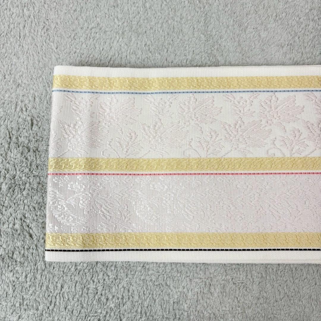 本場筑前博多織　半幅帯　小袋帯 更紗花間道 小野織物謹製 小野和也　ISO104