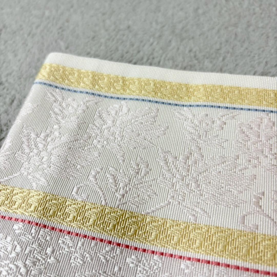 本場筑前博多織　半幅帯　小袋帯 更紗花間道 小野織物謹製 小野和也　ISO104