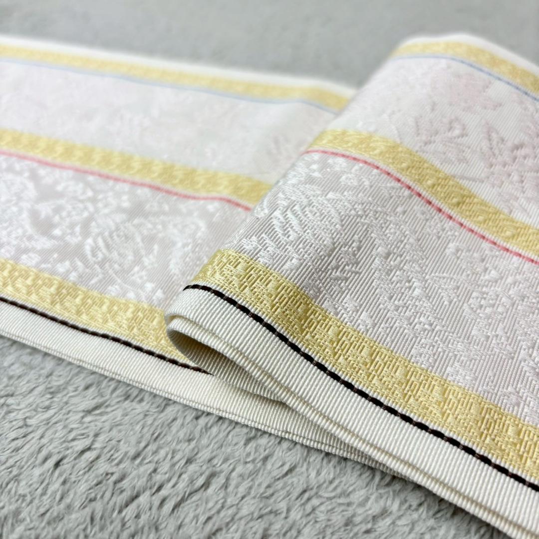 本場筑前博多織　半幅帯　小袋帯 更紗花間道 小野織物謹製 小野和也　ISO104