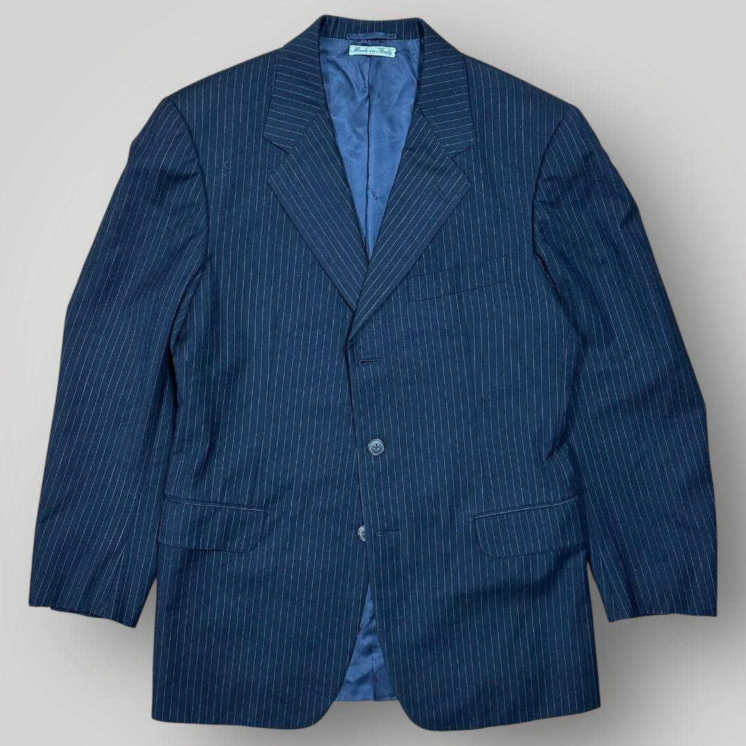 HERMES エルメス ネイビー ストライプ テーラードジャケット
