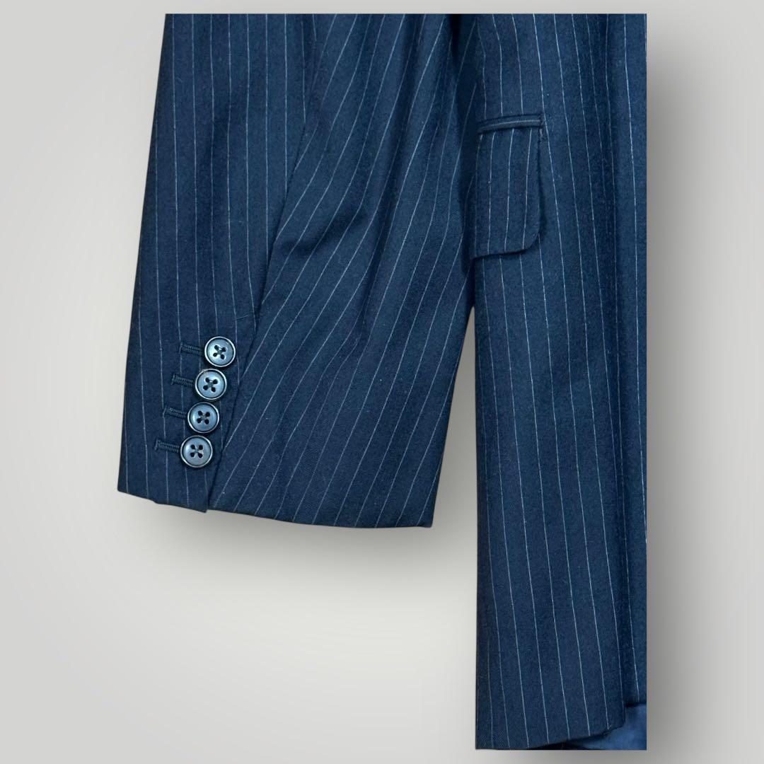 HERMES エルメス ネイビー ストライプ テーラードジャケット