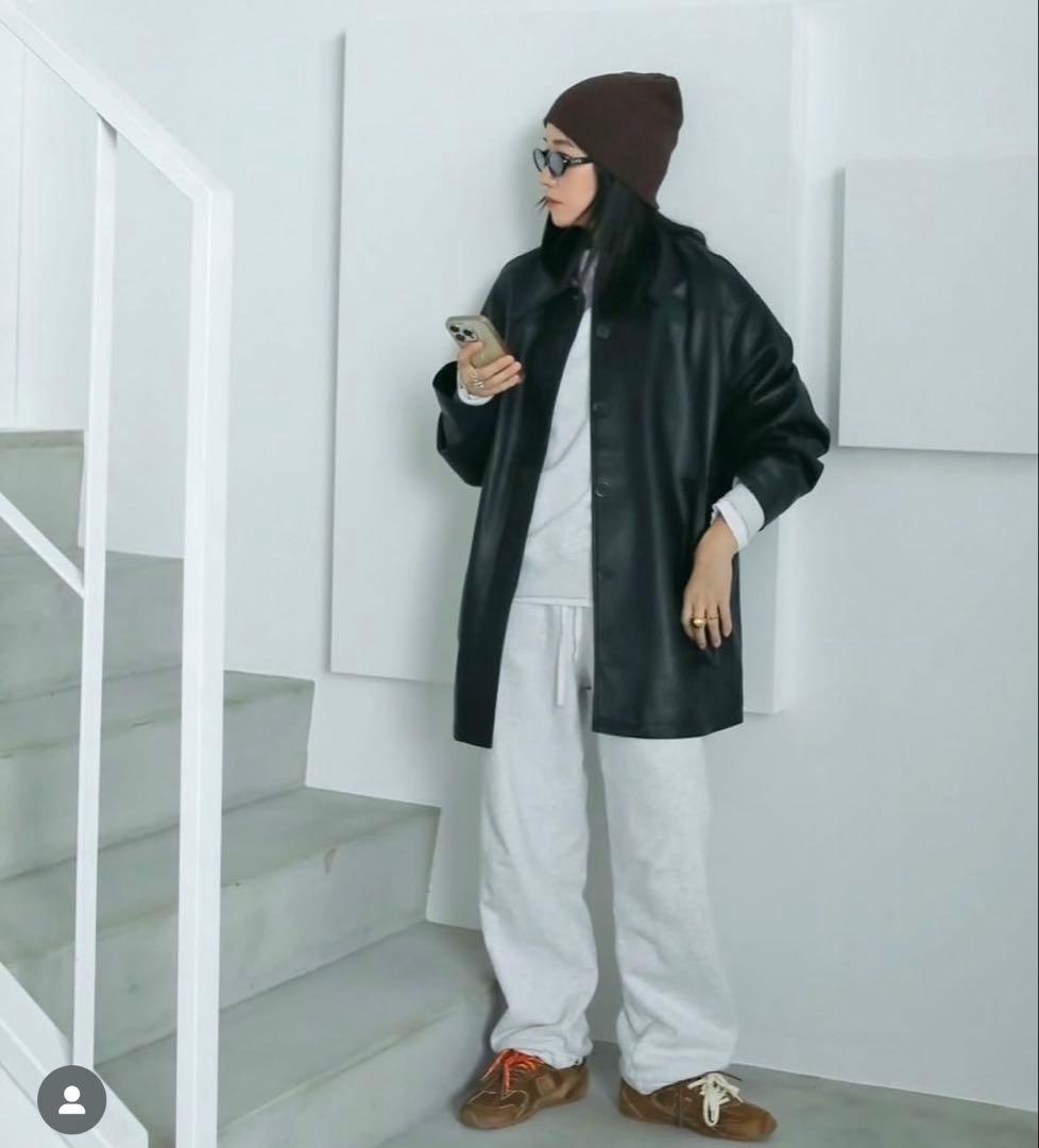 Ecoleather Over Jacket anuke ブラウン 38