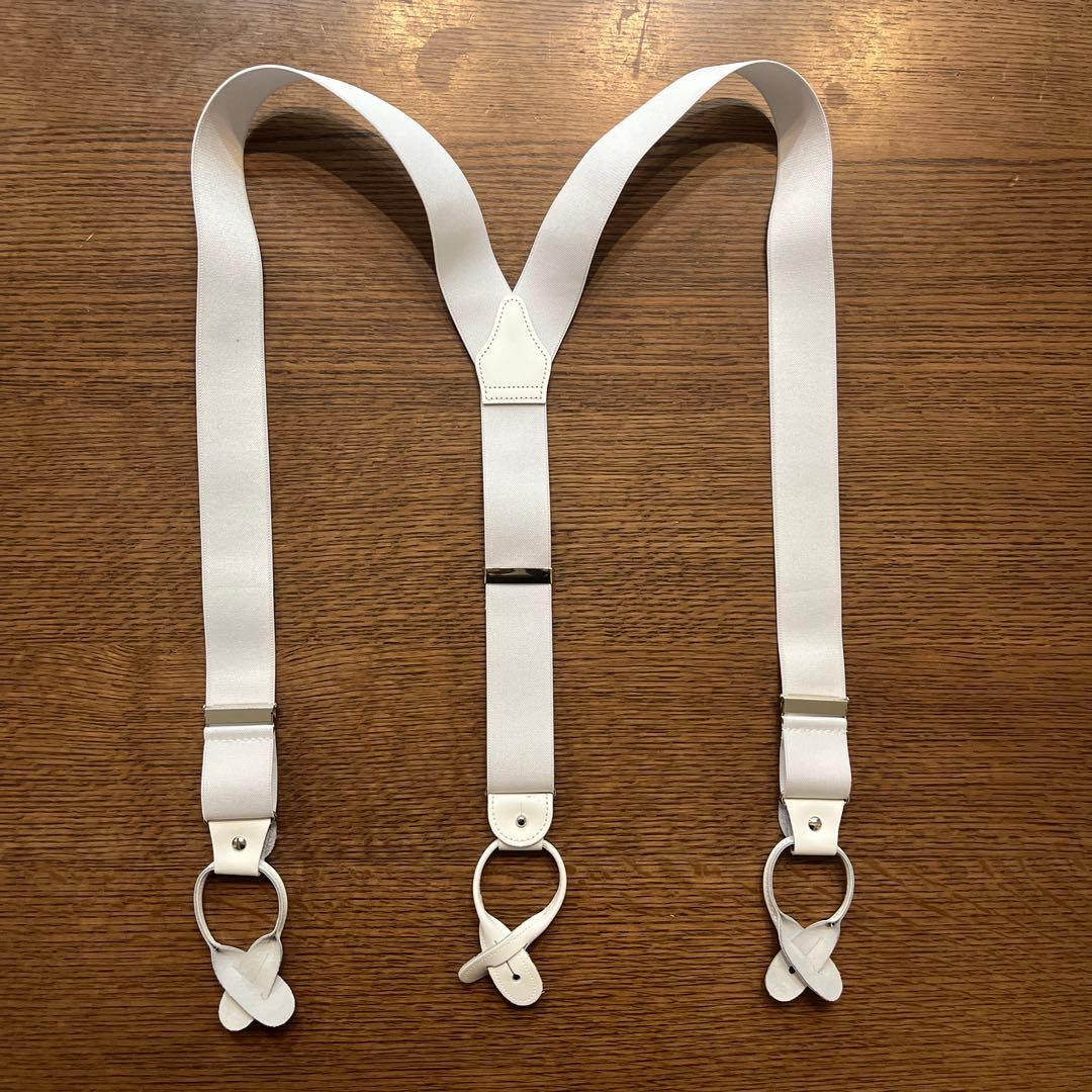 【白激推し！】 THURSTON ホワイト サスペンダー