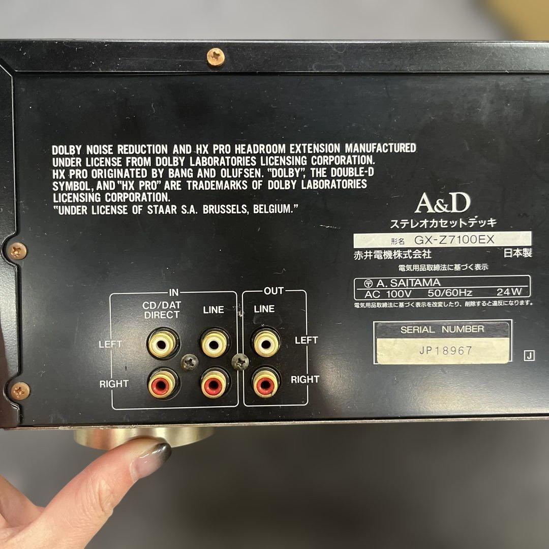 く*ま様 18 A&D GX-Z7100EX ステレオカセットデッキ ジャンク品