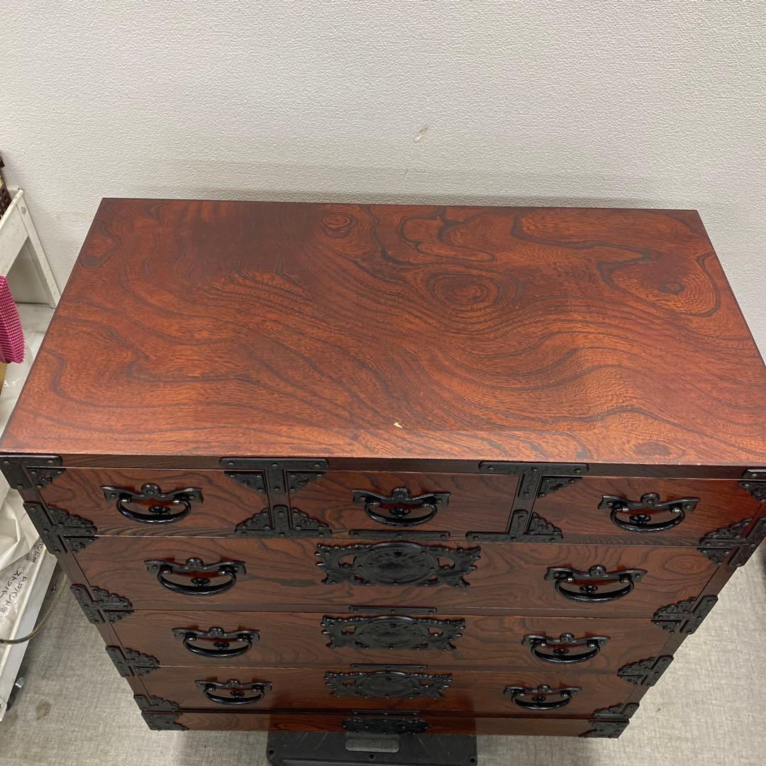 岩谷堂箪笥 4段6杯 チェスト ニ八整理上三ツ割 伝統民芸 カギなし