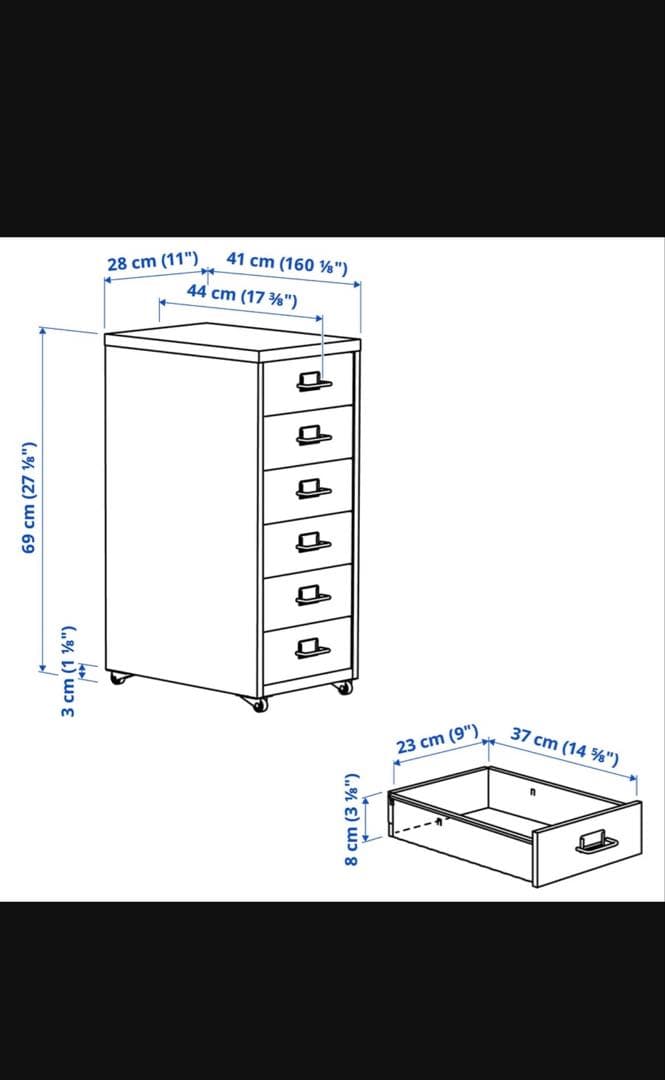 IKEA イケア　引き出しユニット キャスター付き　レッド