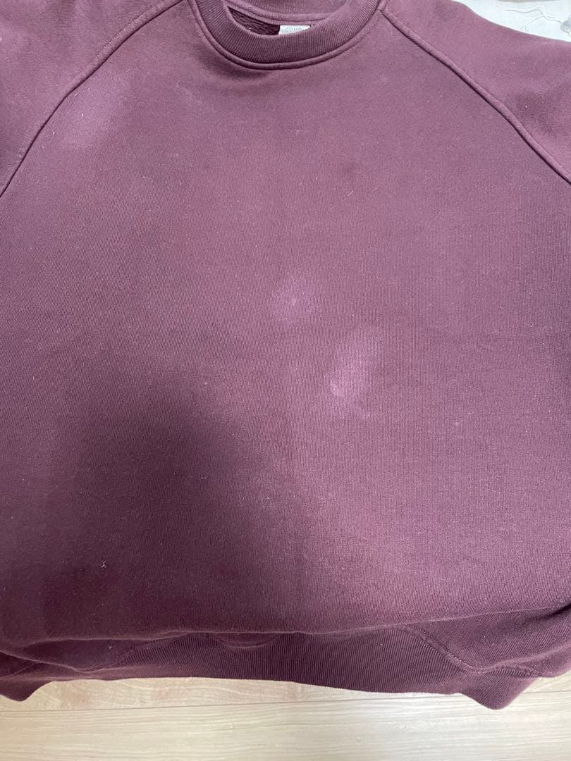 COMOLI 23AW コットン吊裏毛クルーネック 2 バーガンディ