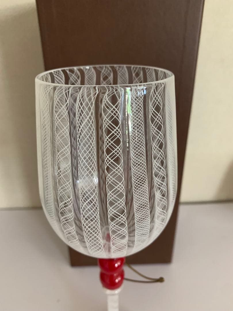 安田泰三手吹レース文様花器置物