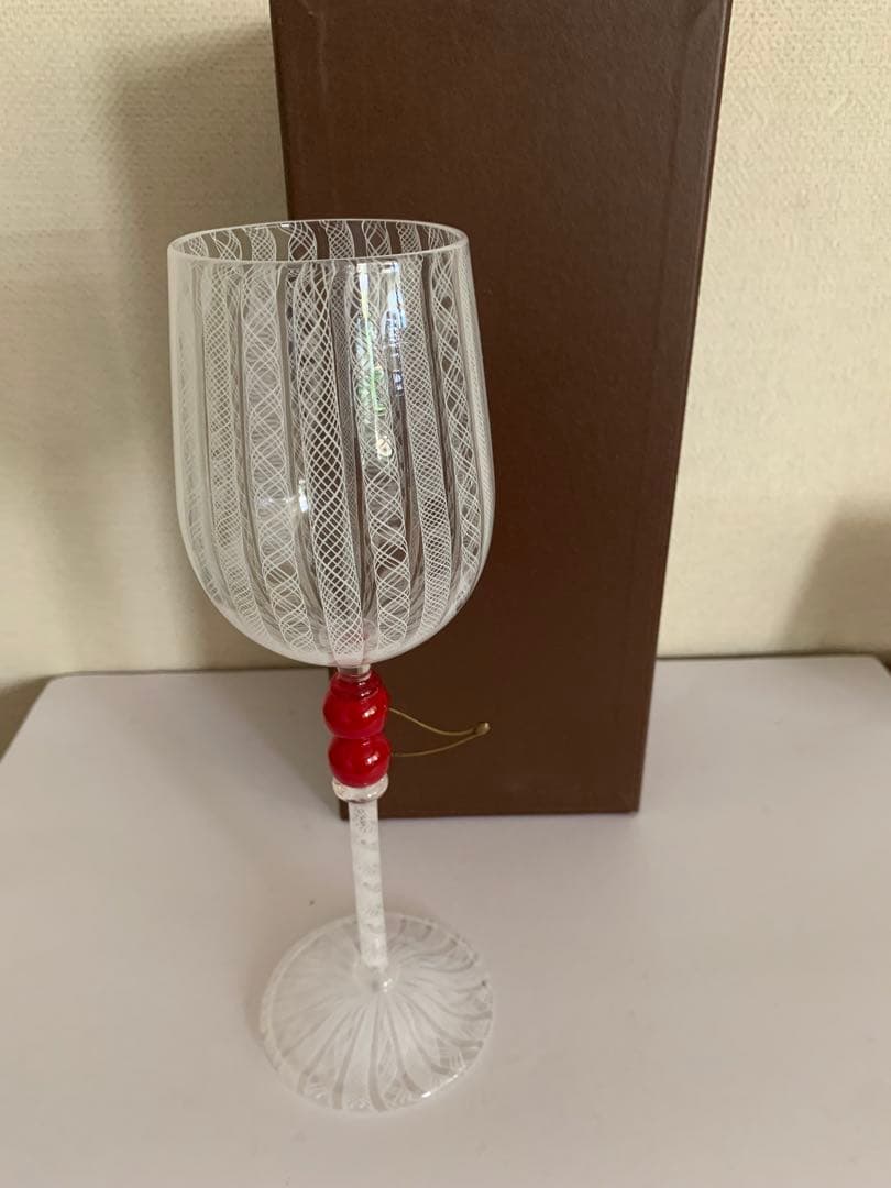 安田泰三手吹レース文様花器置物