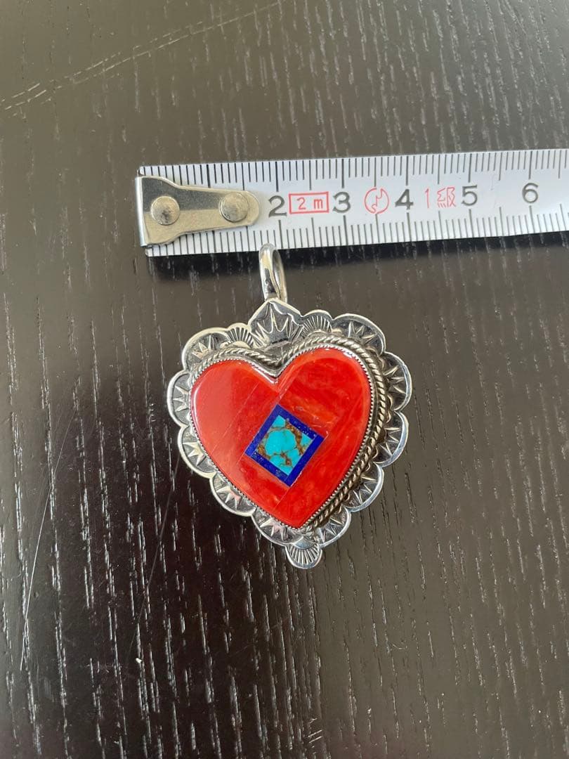 アルドリッチ珊瑚とターコイズとラピス。シルバー925のペンダントトップ