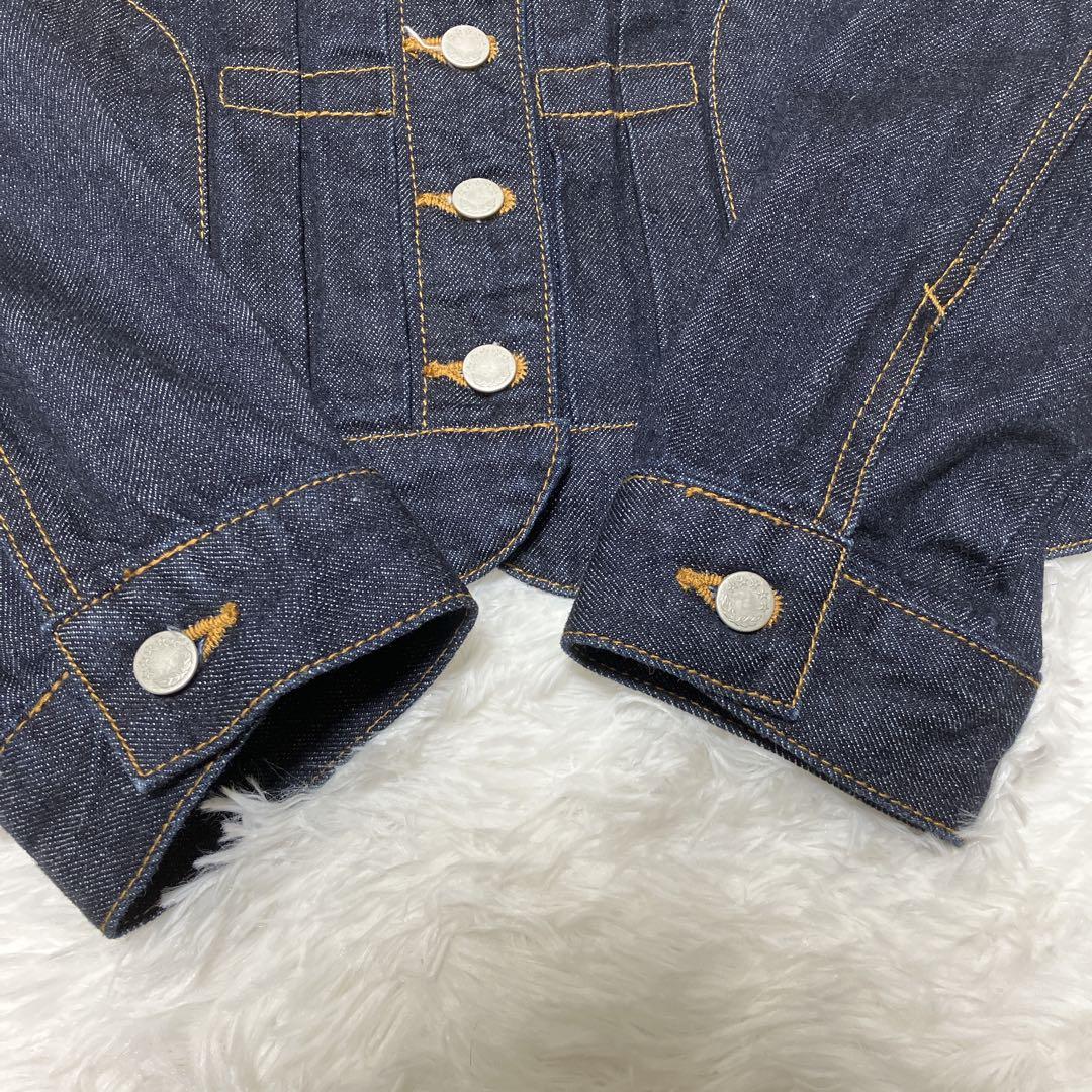 極美品✨si-si-si comfort ノーカラー　デニムジャケット 40