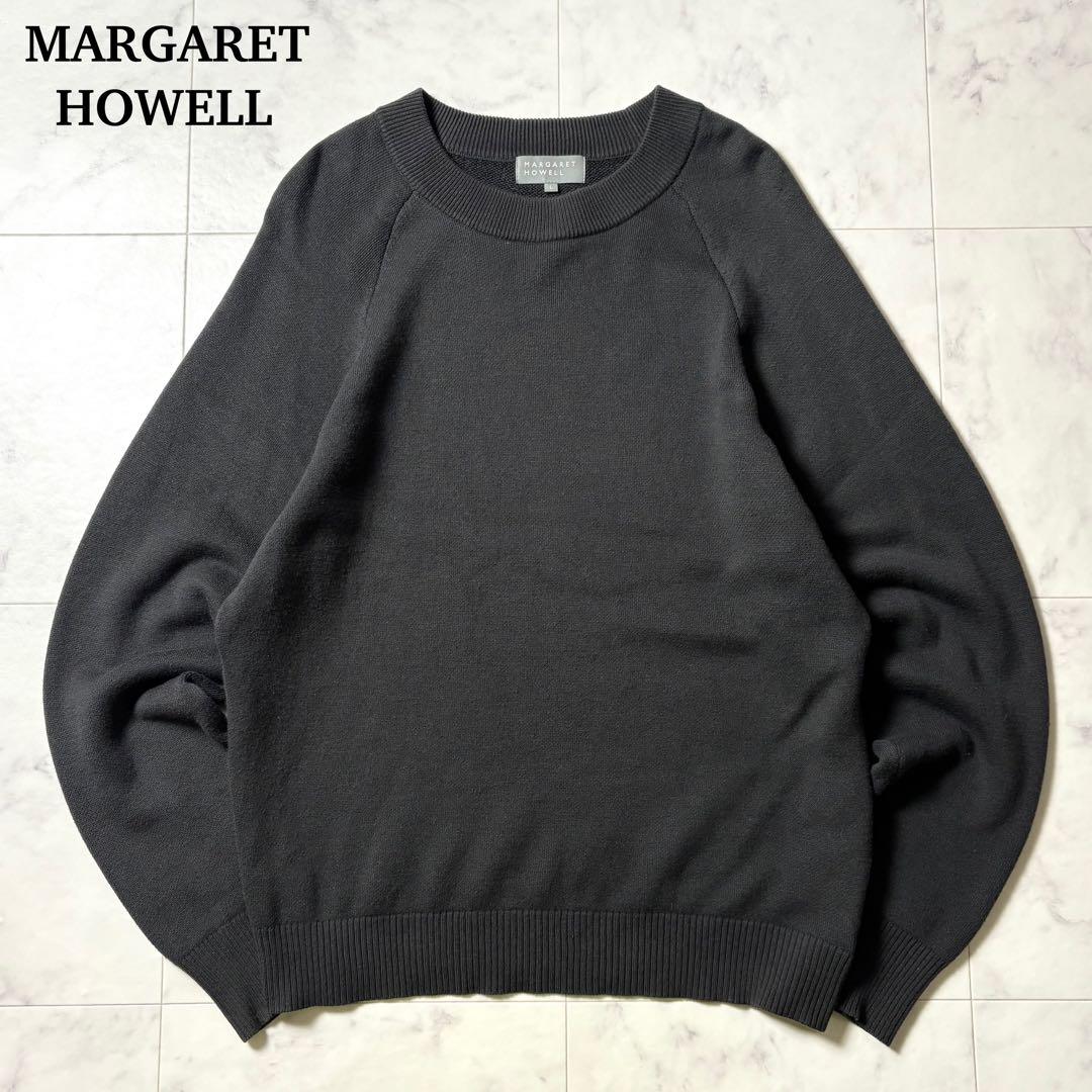 MARGARET HOWELL ウール コットン クルーネック ニット L